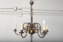 Chandelier Flemish style Belgium Brass 1920