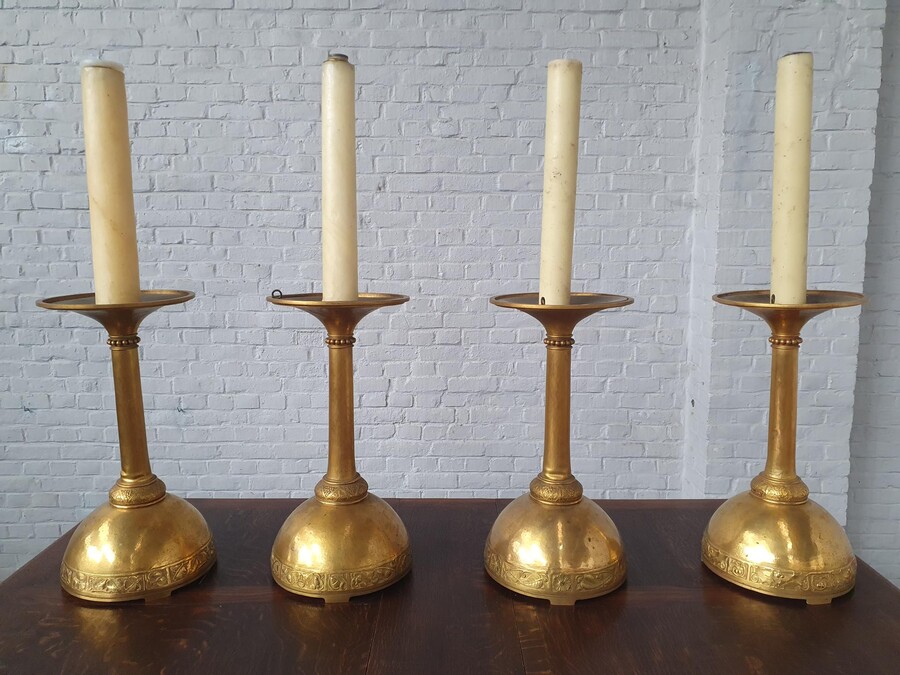 Gothic Church candle sticks - Belgium Antique Exporters - Recent