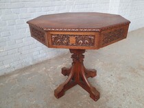 Game Table Gothic Belgium Oak 1900