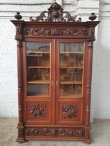 Bookcase Hunting style France Oak 1890