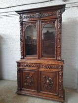 buffet / Bookcase Hunting style France Oak 1890