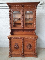 buffet / Bookcase Hunting style Belgium Oak 1890