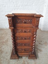 Cabinet (marble top) Hunting style France Oak 1890