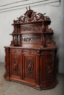 Sideboard (marble top) Hunting style France Oak 1890
