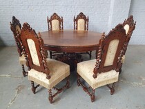 Hunting style Table +  6 chairs