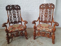 Jacobean  Armchairs (Tapestry)