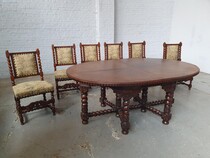 Jacobean  Table +  6 chairs