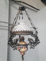 Chandelier Lampe Belge Belgium Bronze 1920