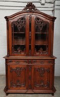 Vitrine (Display cabinet) Liege style (Louis XV) Belgium Oak 1850