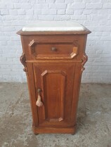 Nightstand (marble top) Louis Phillip Belgium Oak 1870