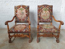 Louis XIV Armchairs (Tapestry)