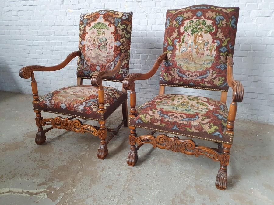 Louis XIV Armchairs (Tapestry)