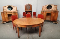 Diningroom set Louis XIV Belgium Oak/Bronze 1930