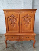 Bar cabinet Louis XV Belgium Oak 1940