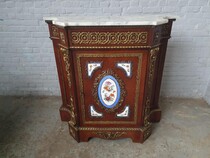 Cabinet Louis XV France Mahogany/Bronze/Porcelain 1920