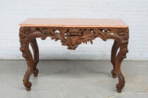 Center Table (marble top) Louis XV Belgium Oak 1890