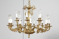 Chandelier Louis XV France Bronze 1920