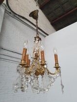 Chandelier Louis XV Belgium Bronze/Chrystal 1920