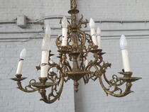 Chandelier Louis XV Belgium Bronze 1940