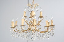 Chandelier Louis XV France Bronze/Glass 1940