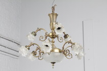 Chandelier (large) Louis XV Belgium Bronze 1940