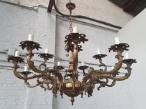 Chandelier (large) Louis XV Belgium Bronze 1940