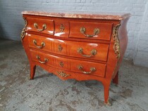Chest of Drawers  Louis XV France Walnut/Marble 1960