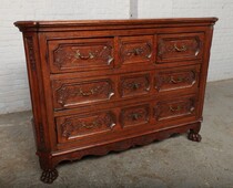 Chest of drawers (large) Louis XV  Belgium oak 1850