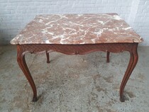 Center Table (marble top) Louis XV (Country French) Belgium Oak 1890