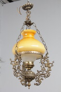 Lamp (Belge) Louis XV Belgium Bronze & Glass (Opaline) 1940