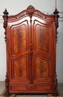 Large Armoire Louis XV (Louis Philip) Belgium Mahogany (solid) 1870