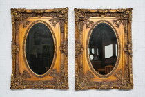 Mirrors (Pair) Louis XV France Wood 1950