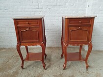 Nightstands (Pair) Louis XV Belgium Mahogany 1870