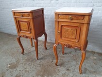 Nightstands (Pair) Louis XV Belgium Mahogany 1890