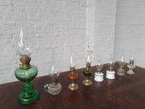 Oil lamps (small size) Louis XV France glass 1900