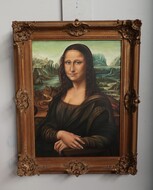 Painting (Mona Lisa) Louis XV Belgium Canvas 1950