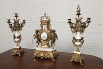 Clock set Louis XV (Rococo) France Metal (Spelter) 1950