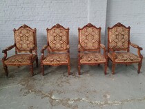 Louis XV Set of 4 Armchairs