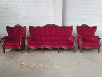 Sofa set Louis XV Belgium Walnut 1940