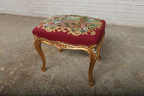 Stool (Tapestry) Louis XV Belgium Walnut 1920