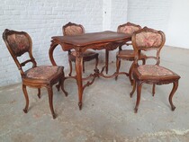 Louis XV Table +  4 chairs