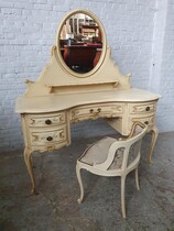 vanity and chair Louis XV France Walnut 1940