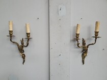 Wall sconces Louis XV Belgium Bronze 1920