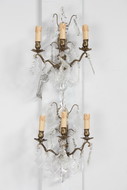 Wall sconces Louis XV Belgium Bronze/Glass 1920