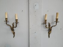 Wall sconces (Large) Louis XV France Bronze 1920