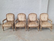 Armchairs Louis XVI France Walnut 1920