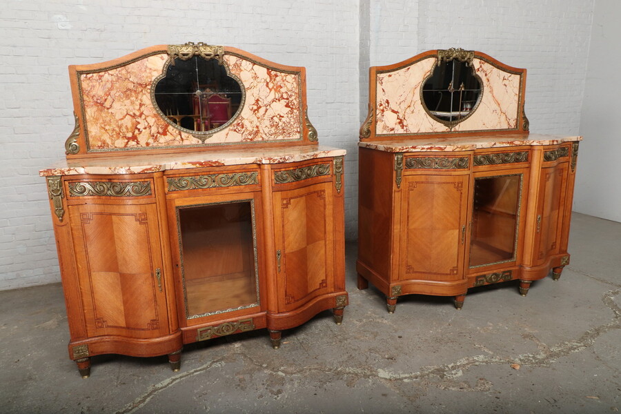 Louis XVI/ Art Deco Servers (marble top)