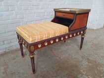 Bench Louis XVI France Rosewood/ Porcelain 1950