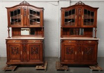 Buffets marble top Louis XVI Belgium Oak 1920