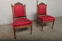 Chairs (Pair) Louis XVI France Walnut 1890